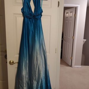 Teal with Silver Gown